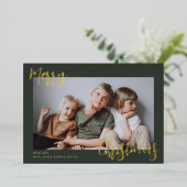 Carte De Vœux En Aluminium Joyeux Noël Enfants Photo (Debout devant)