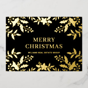 Carte De Vœux En Aluminium Joyeux Noël Entreprise Salutation Gold