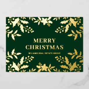 Carte De Vœux En Aluminium Joyeux Noël Entreprise Salutation Gold