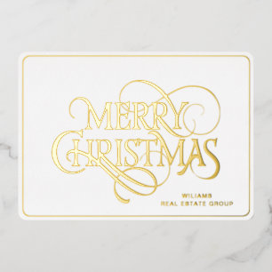 Carte De Vœux En Aluminium Joyeux Noël Entreprise Salutation Gold