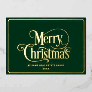 Carte De Vœux En Aluminium Joyeux Noël Entreprise Salutation Gold
