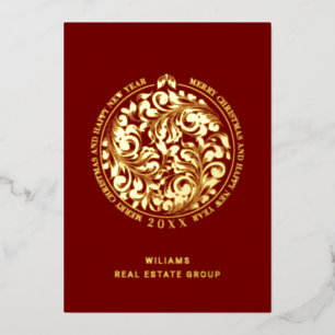 Carte De Vœux En Aluminium Joyeux Noël Entreprise Salutation Gold