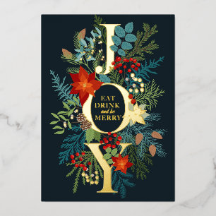 Carte De Vœux En Aluminium Joyeux Noël Entreprise Salutation Gold