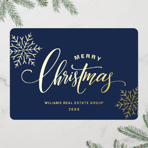 Carte De Vœux En Aluminium Joyeux Noël Entreprise Salutation Gold