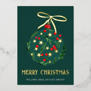 Carte De Vœux En Aluminium Joyeux Noël Entreprise Salutation Gold