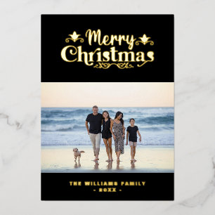 Carte De Vœux En Aluminium Joyeux Noël Famille Personnalisée Photo Simple Mod