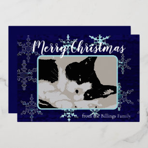 Carte De Vœux En Aluminium Joyeux Noël Flocon de neige personnalisable Design