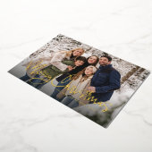 Carte De Vœux En Aluminium Joyeux Noël fun script simple photo verte (Rotation)