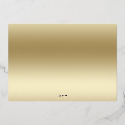 Carte De Vœux En Aluminium Joyeux Noël Gold Brush Script Photo Real (Verso)