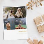 Carte De Vœux En Aluminium Joyeux Noël gras minimaliste 4 Grille photo Or<br><div class="desc">Mini Joyeux Noël Multi 4 Grille Photo Gold Foil Carte de vacances avec Typographie audacieuse</div>
