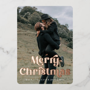 Carte De Vœux En Aluminium Joyeux Noël gras police Vintage