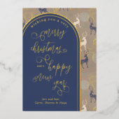 Carte De Vœux En Aluminium Joyeux Noël Joyeux Nouvel An Rinder (Recto)