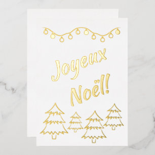 Carte De Vœux En Aluminium Joyeux Noel lumières Noël Arbre blanc