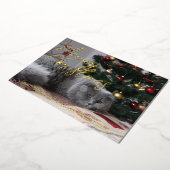 Carte De Vœux En Aluminium Joyeux Noël Meowy Photo de Chat Personnalisé (Rotation)