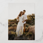 Carte De Vœux En Aluminium Joyeux Noël moderne Famille Photo plaid Tartan (Recto)