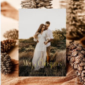 Carte De Vœux En Aluminium Joyeux Noël moderne Famille Photo plaid Tartan