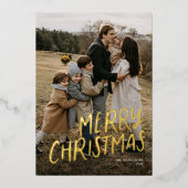 Carte De Vœux En Aluminium Joyeux Noël moderne Lettres simple une photo (Recto)