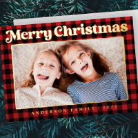 Joyeux Noël moderne Motif plié Photo de famille