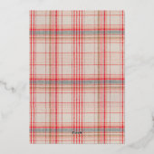 Carte De Vœux En Aluminium Joyeux Noël moderne Nom de la famille Tartan F (Verso)