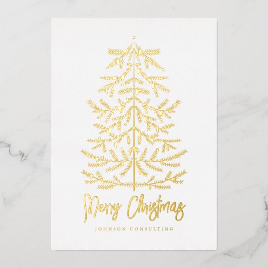 Carte De Vœux En Aluminium Joyeux Noël moderne Simple Arbre de Noël (Recto)