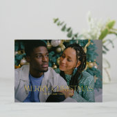 Carte De Vœux En Aluminium Joyeux Noël moderne Simple et tendance Photo de fa (Debout devant)