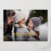 Carte De Vœux En Aluminium Joyeux Noël moderne une photo (Recto)