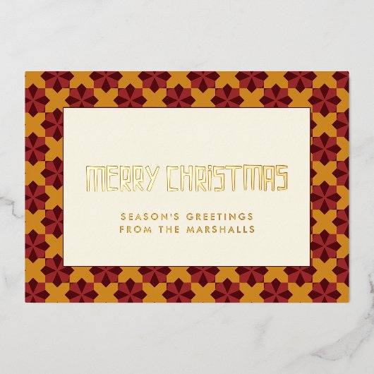 Carte De Vœux En Aluminium Joyeux Noël motif du milieu du siècle (Devant)