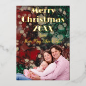 Carte De Vœux En Aluminium Joyeux Noël Or (Recto)