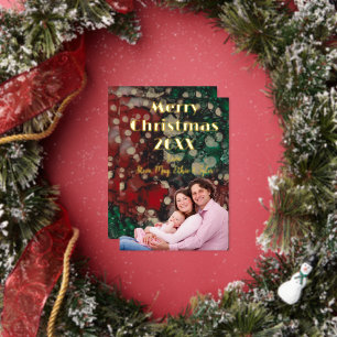 Carte De Vœux En Aluminium Joyeux Noël Or