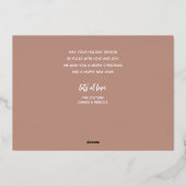 Carte De Vœux En Aluminium Joyeux Noël or rose (Verso)