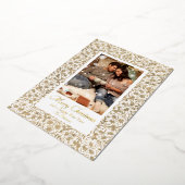 Carte De Vœux En Aluminium Joyeux Noël Ornate Floral Photo (Rotation)