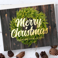 Joyeux Noël Pays Rustique Pin Wreath Bois