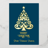 Carte De Vœux En Aluminium Joyeux Noël Personnaliser Gold Foil Noël (Recto)