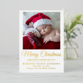 Carte De Vœux En Aluminium Joyeux Noël photo (Debout devant)