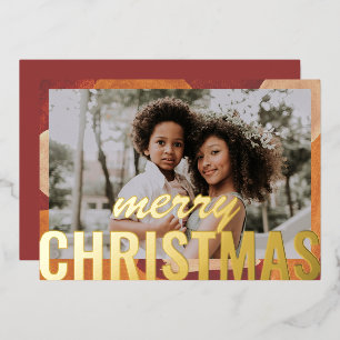 Carte De Vœux En Aluminium Joyeux Noël Photo Aquarelle Abstraite moderne