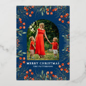 Carte De Vœux En Aluminium Joyeux Noël Photo Collage Aquarelle Floral (Recto)