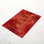 Carte De Vœux En Aluminium Joyeux Noël Red Gold (Rotation)