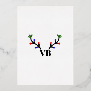 Carte De Vœux En Aluminium Joyeux Noël rennes ajouter nom texte nom titre
