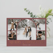 Carte De Vœux En Aluminium Joyeux Noël Retro Arch Photo Collage (Debout devant)