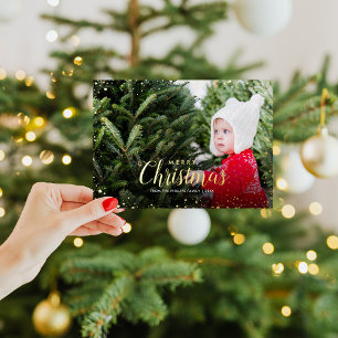 Carte De Vœux En Aluminium Joyeux Noël   Revêtement photo Gold Glitz