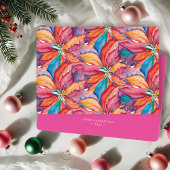 Carte De Vœux En Aluminium Joyeux Noël rose tendance