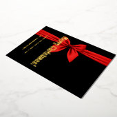 Carte De Vœux En Aluminium Joyeux Noël, Rouge Ribbon mignonne (Rotation)