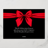 Carte De Vœux En Aluminium Joyeux Noël, Ruban Rouge Mignon (Verso)