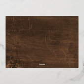 Carte De Vœux En Aluminium Joyeux Noël Rustic Gold Script Photo (Verso)