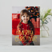 Carte De Vœux En Aluminium Joyeux Noël simple mignon une photo (Debout devant)