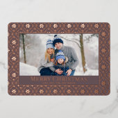 Carte De Vœux En Aluminium Joyeux Noël Snowflake Elegant Rose Gold Photo (Recto)