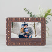 Carte De Vœux En Aluminium Joyeux Noël Snowflake Elegant Rose Gold Photo (Debout devant)