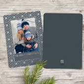 Carte De Vœux En Aluminium Joyeux Noël Snowflake Elegant Silver 1 Photo