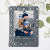 Carte De Vœux En Aluminium Joyeux Noël Snowflake Elegant Silver 1 Photo