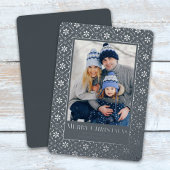Carte De Vœux En Aluminium Joyeux Noël Snowflake Elegant Silver 1 Photo